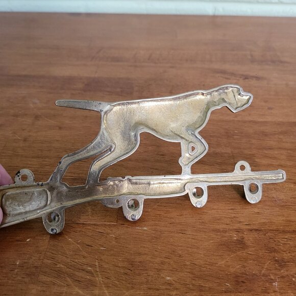 Vintage Brass Key Holder Keychain Hunting Dog Hunting Passion Hound Dog Decor T7 - Picture 7 of 9